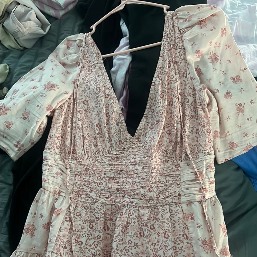 American Eagle Outfitters Pink Floral Backless Dress